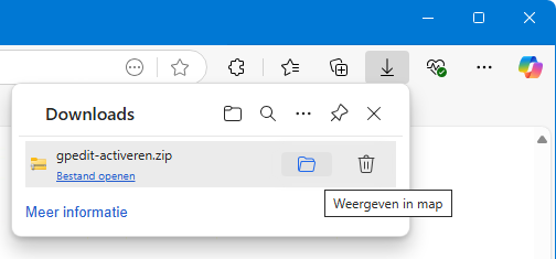 Bestanden downloaden met Edge