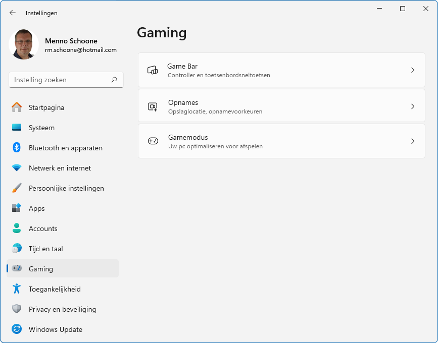 Windows 11: Gaming > Gamebalk