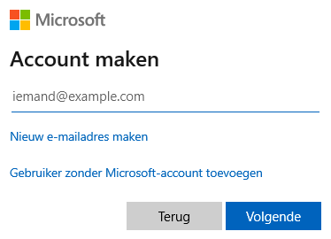 Microsoft-account aanmaken