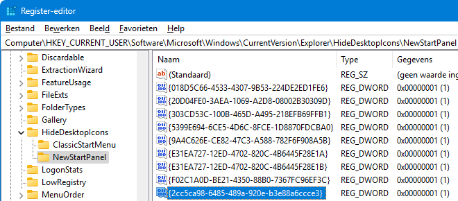 HKEY_CURRENT_USER\Software\Microsoft\Windows\CurrentVersion\Explorer\HideDesktopIcons\NewStartPanel Windows-spotligh pop-up