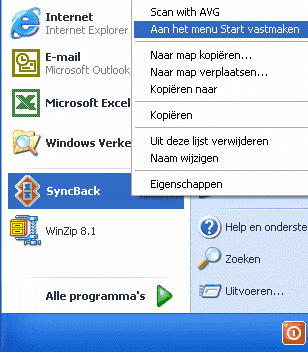 startmenu windows xp aanpassen