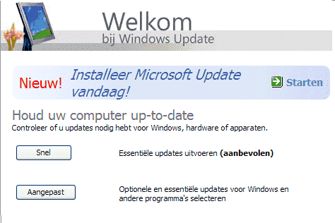 Essentiele en optionele Windows updates