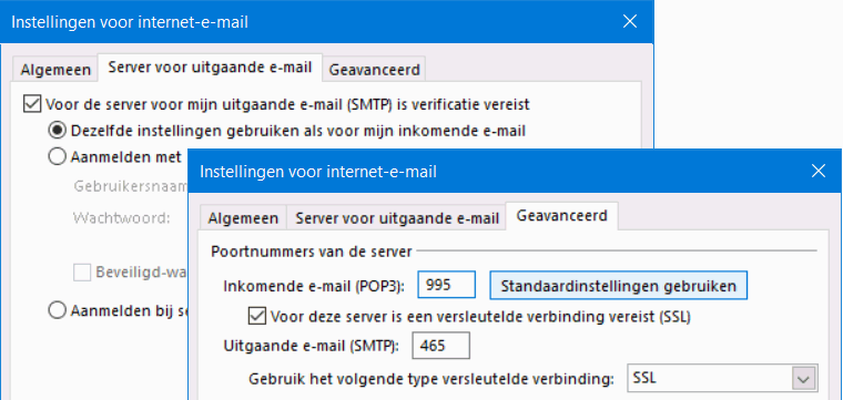 POP-instellingen Gmail in Outlook