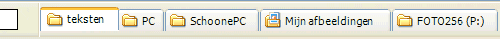 Tabbladen in de Windows Verkenner.