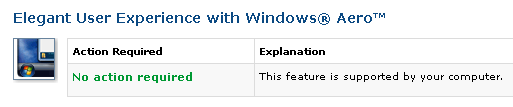 Windows Vista Upgrad Advisor binnen Windows XP: geen probleem voor de Windows Vista Aero interface