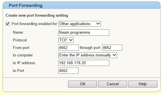 Portforwarding: Fritz!Box-modem