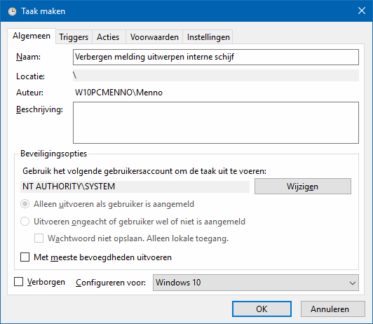 Taak in taakplanner maken