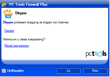 PC Tools Firewall: pop-up