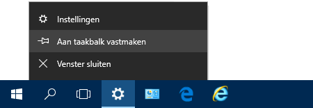 Apps aan de taakbalk vastmaken