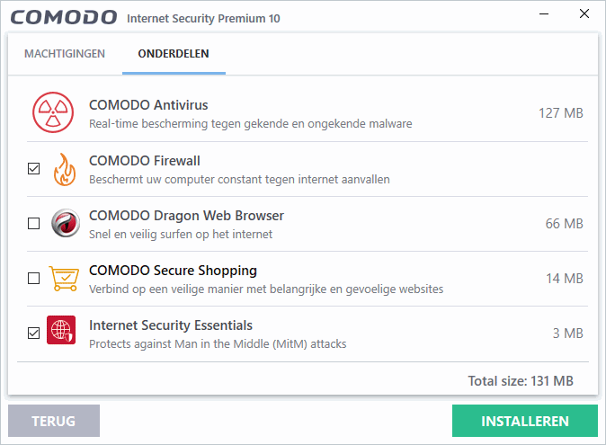 Comodo firewall en/of virusscanner activeren