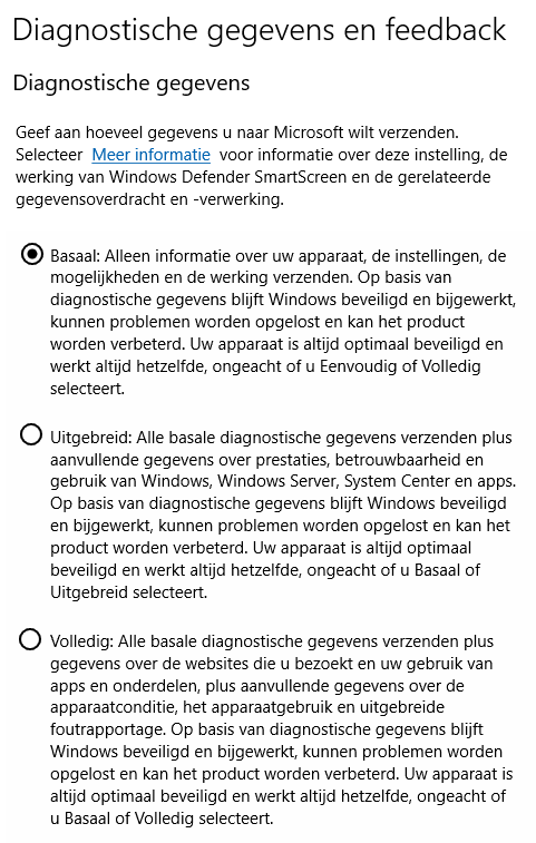 Windows 10: Diagnostische gegevens en feedback