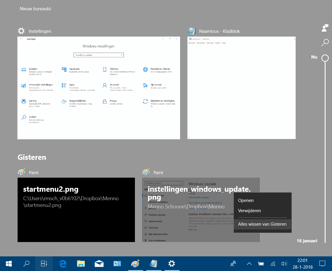 Windows 10: tijdlijn