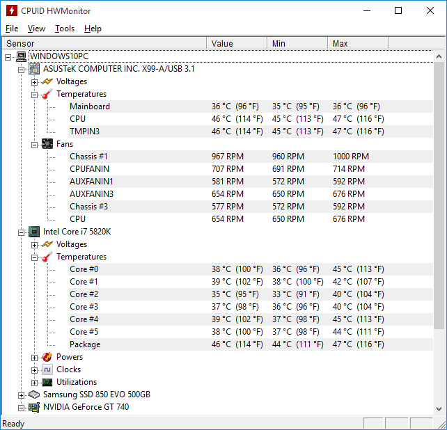 CPUID hardware monitor