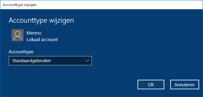 Microsoft account wijzigen
