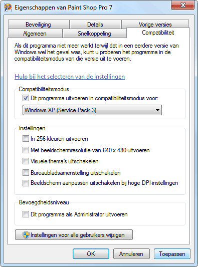 Compatibiliteit oudere software onder Windows 7