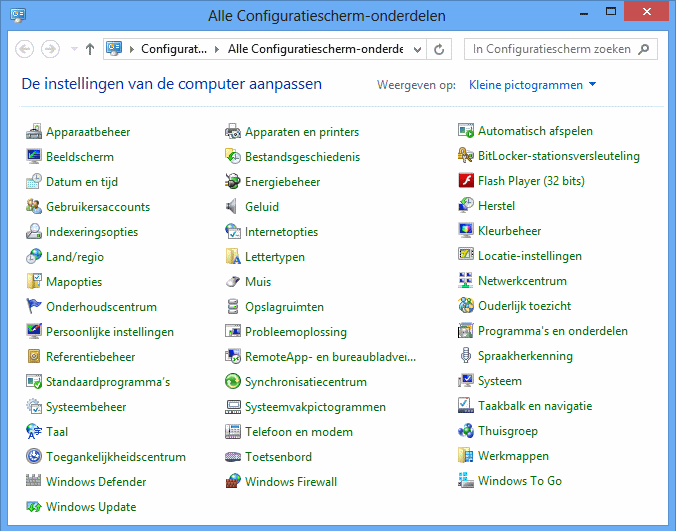 Windows Vista Configuratiescherm Werkt Nietykalni