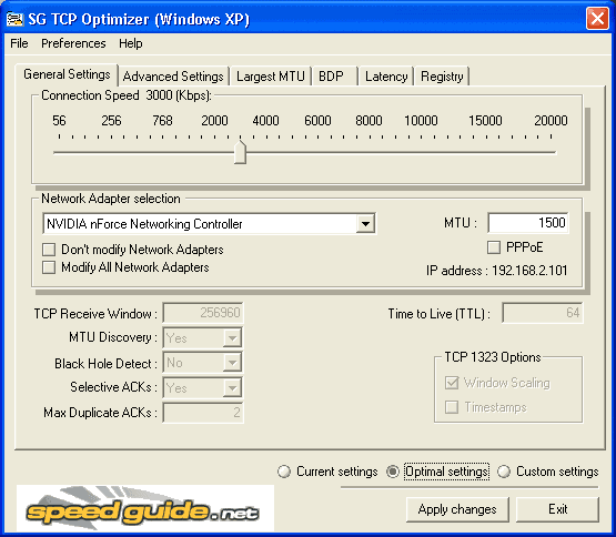 Snelheid ADSL/kabel internet verbinding